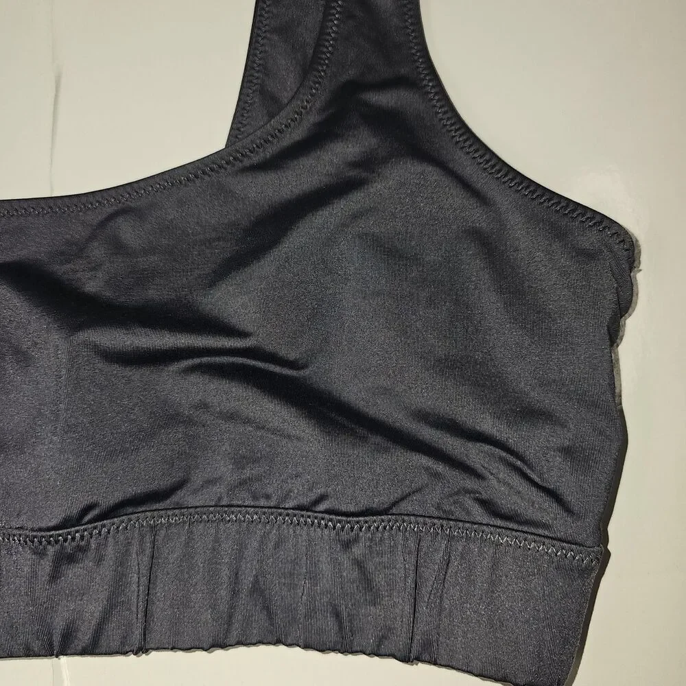 Skims Swim Top Womens XL Gray Bralette Bikini Wide Strap Lined Stretch Quick Dry
